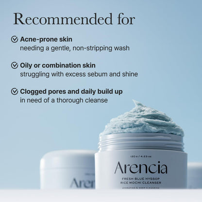 Arencia Fresh Blue Hyssop Rice Mochi Cleanser