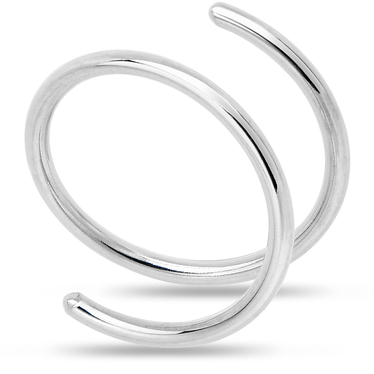 Double Hoop Nose 925 Sterling Silver Spiral Nose Ring