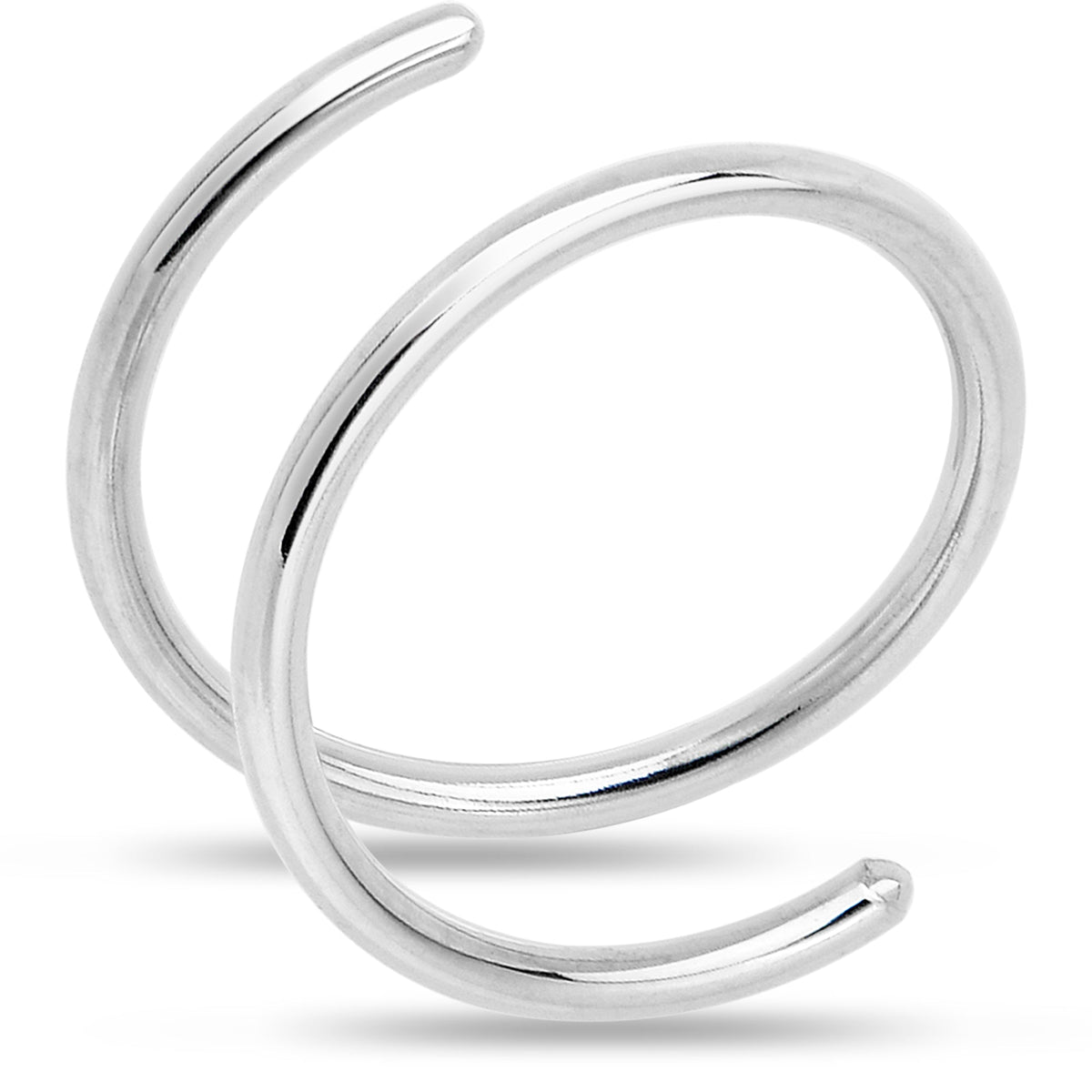 Double Hoop Nose 925 Sterling Silver Spiral Nose Ring