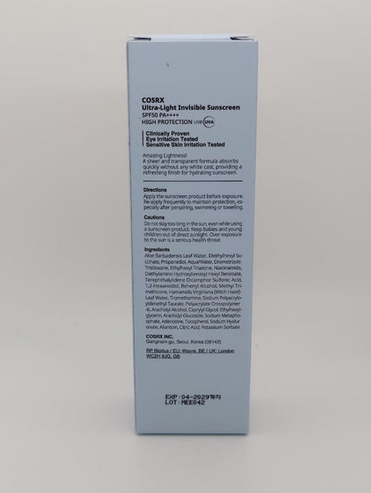 Cosrx Ultra-Light Invisible Sunscreen SPF50 PA++++